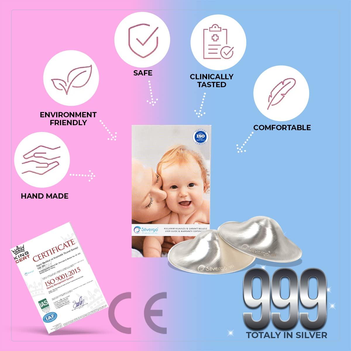 999 Silver Original Silver Nursing Cups Shields Newborn Essentials Must  Haves Covers Breastfeeding (1 piece)