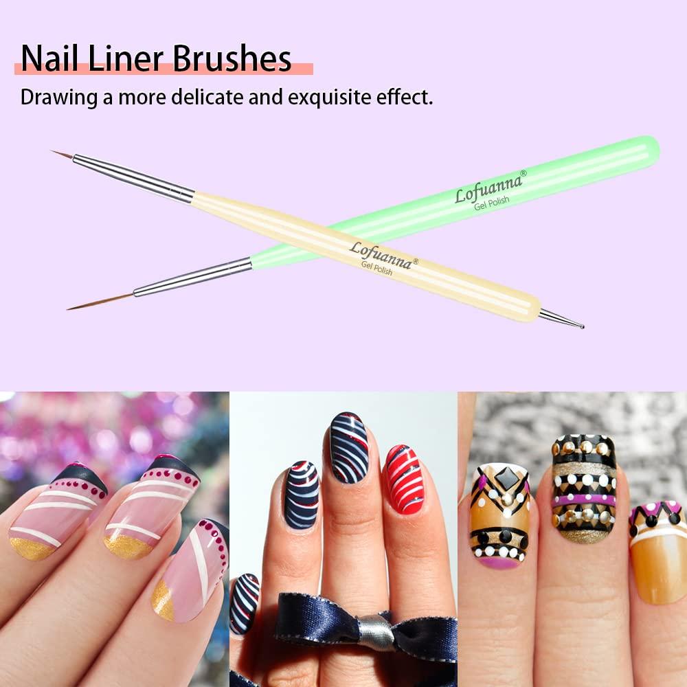 Gel Nail Art Line Painting Brushes Crystal Acrylic Thin Liner Drawing Pen Nail  Art Manicure Tools