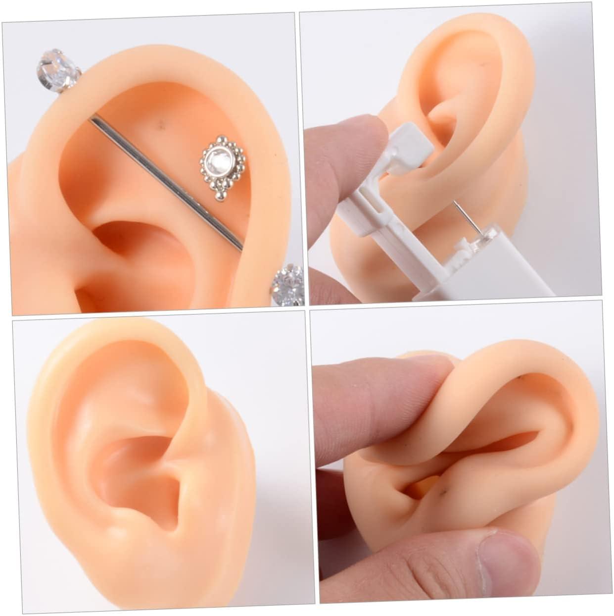 Healifty 4 Pcs Ear Model Silicone Earrings Ear Piercing Jewelry