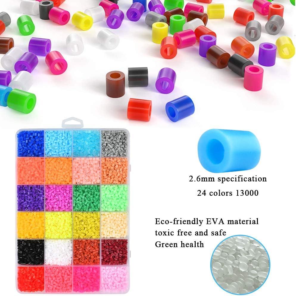 BUYGOO 13000Pcs 2.6mm Mini Fuse Bead Kit, Pixel Art Bead, 24