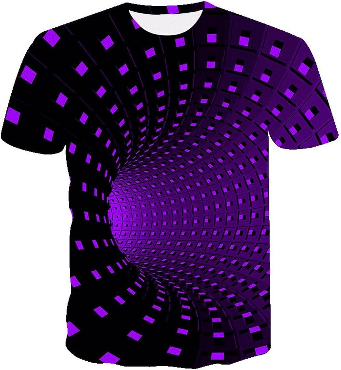 BIFUTON T Shirts for Men Graphic, Mens Graphic Tees Novelty Graphic Optical  Illusion T Shirts with Cool Designs XX-Large B-z-02-purple