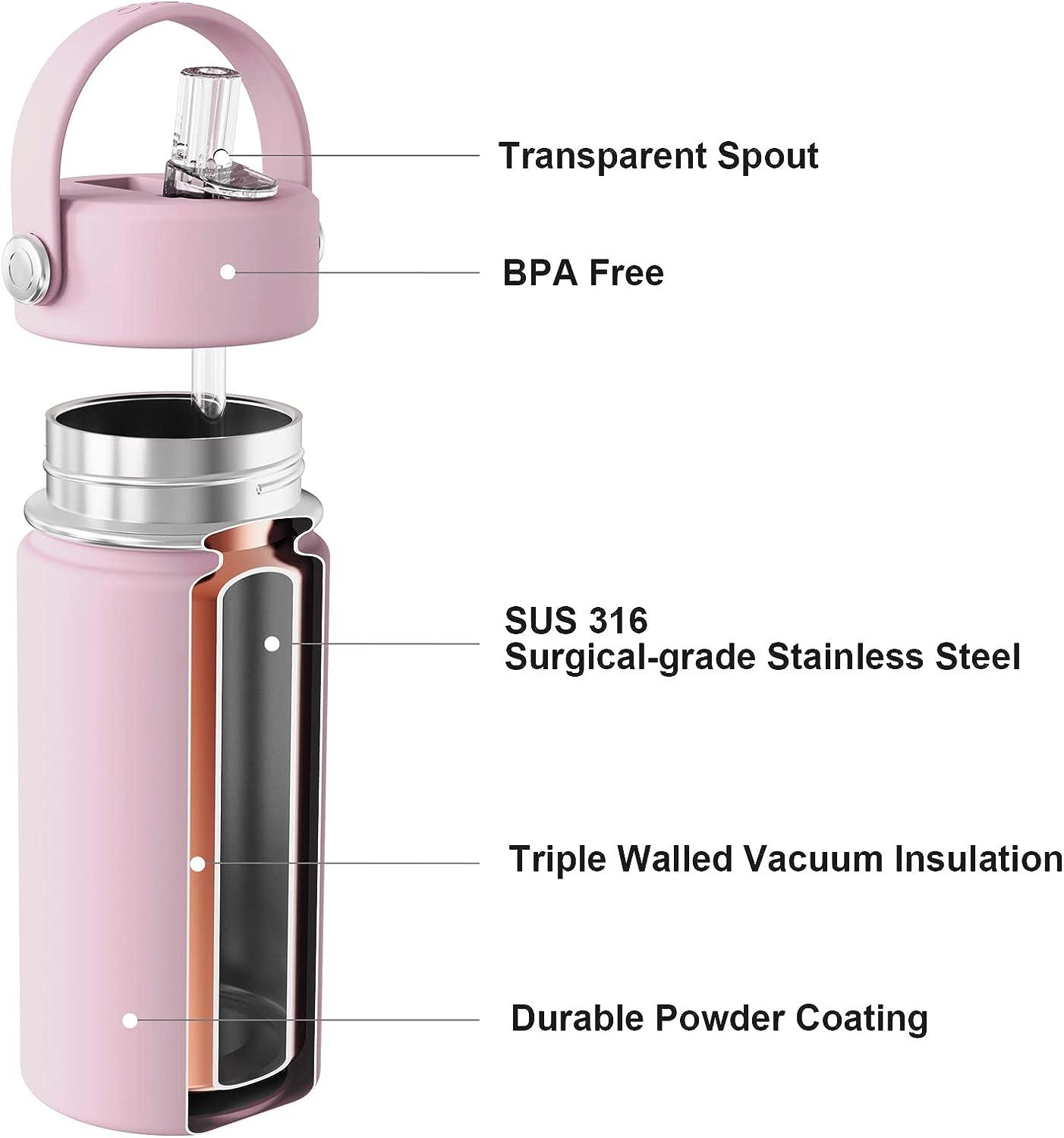 Water Bottle with Straw  Kids 10oz Stainless Steel Water Bottle – Thermos  Brand