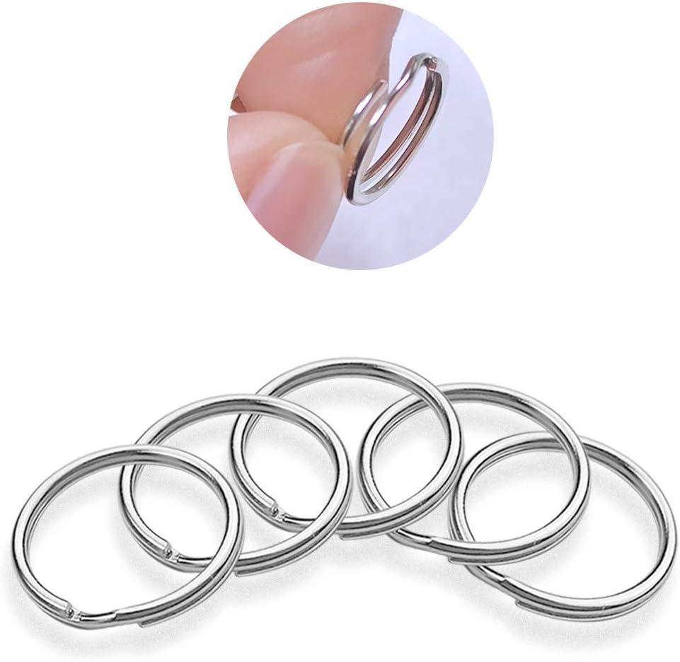 Silipac Keychain Rings Bulk 100 pcs - Split Ring Heavy Duty Crafts DIY  Convenient Size 0.9 in (23 mm) - Steel Round Metal Key Rings