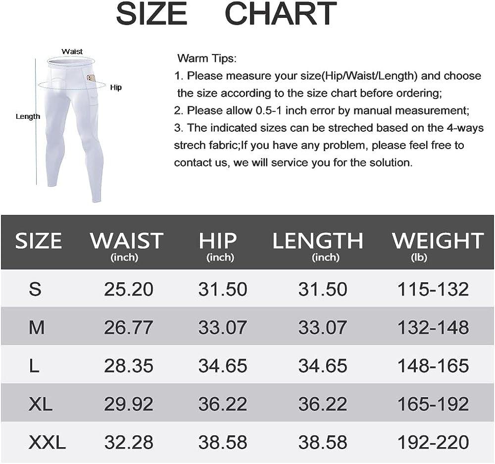 Nike - Size Chart - Mens - Bottoms