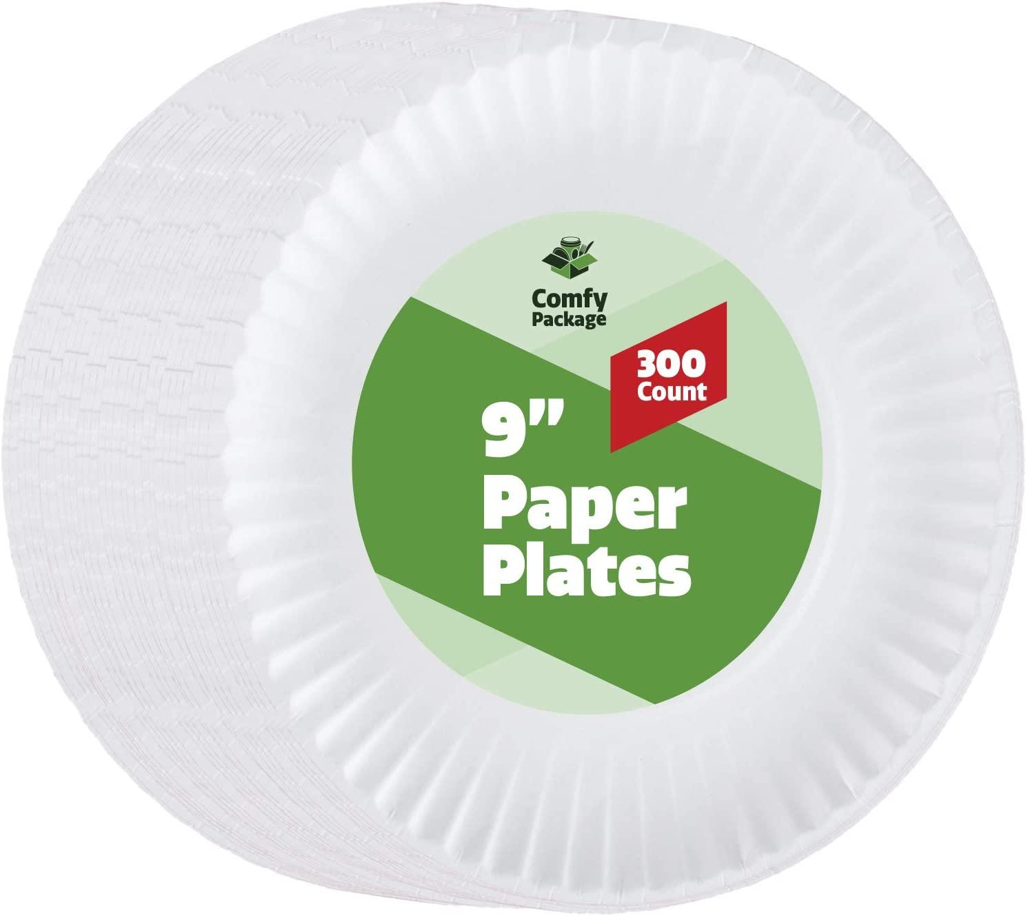 Perfectware 9 inch White Paper Plates 300ct