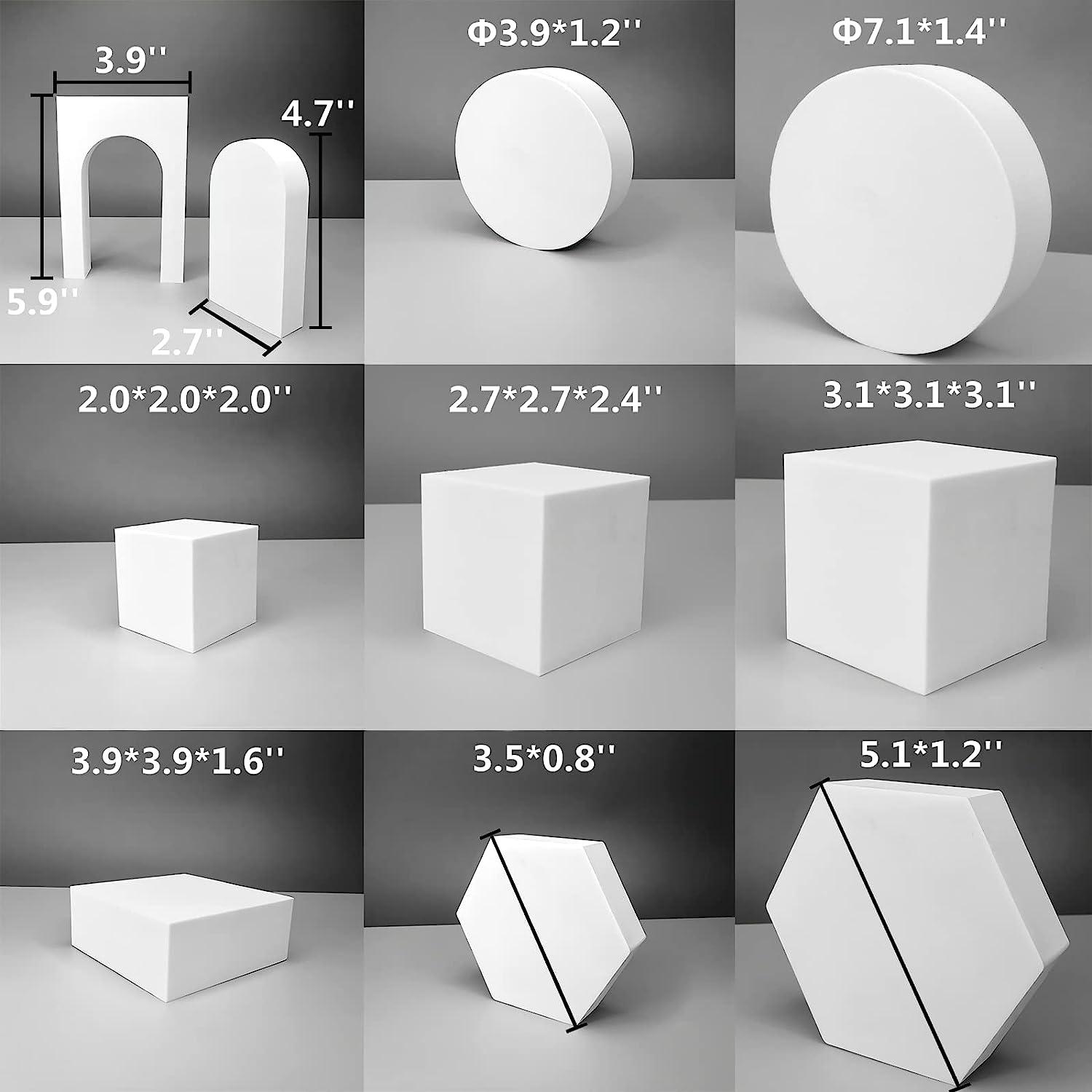 Buy Kcgani Photography Background Props, White Geometric Cube Photo Props  Set, Stereo Photo Decorative Backdrop, Posing Display Solution for  Lipstick, Jewelry, Perfume, Makeup Tools, 9Pcs (White Cube) Online at Low  Prices in
