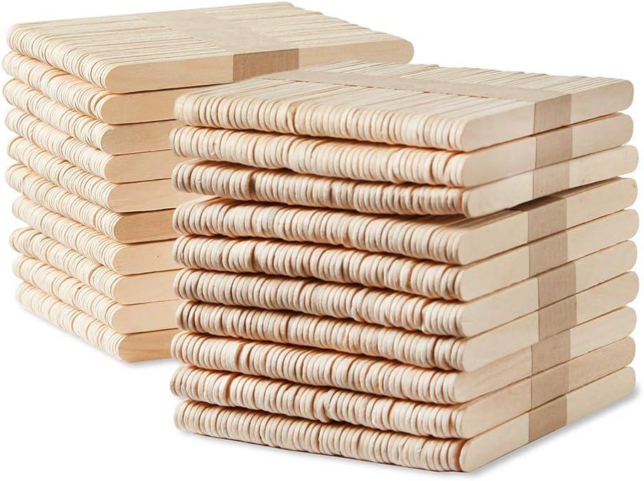 100 pcs Natural Wood Popsicle Sticks Wooden Craft Sticks Wax 4-1/2 x 3/8  New