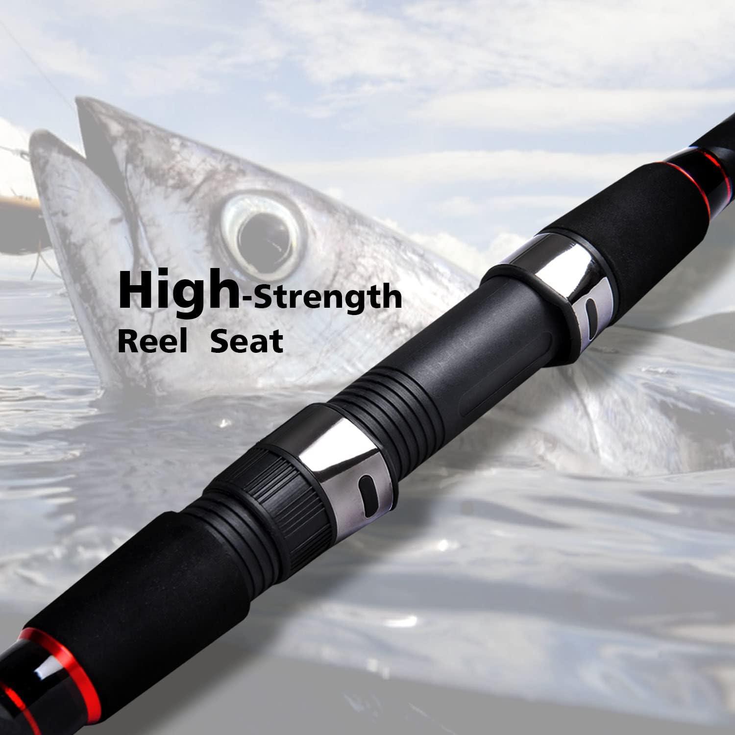 Travel Fishing Rod Solid Carbon Fiber 2-Piece/4-Piece Graphite Surf  Spinning Rod