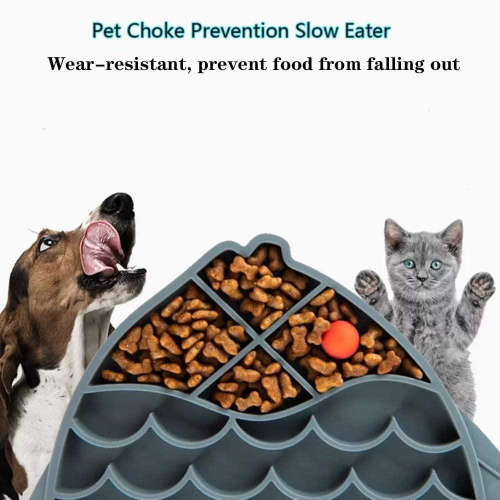 Dotpet Slow Feeder Bowl, Fun Interactive Feeder Bloat Stop Dog Bowl Preventing Feeder Anti Gulping Drink Water Bowl Fan Shape Healthy Eating Diet