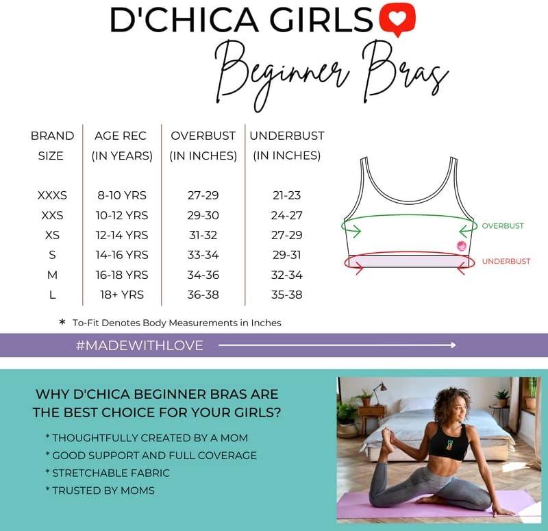 D'chica Training Sports Bra Printed Sports Teenager Bra Wide Strap Regular  Fit for 10-12 Years 