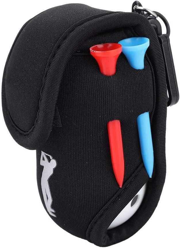 Sanwood Golf Ball Clip Portable Rotatable Folding Plastic Golf Ball Clamp Storage Holder with Belt Clip, Size: 8, Black
