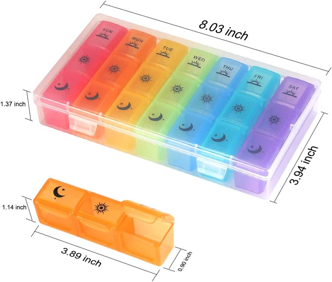 ComfiTime Pill Organizer – Weekly Medicine Organizer, 3 Times a Day, Travel  Pill Box with AM/PM Daily Pill Containers, 7 Day Pill Case Holder for