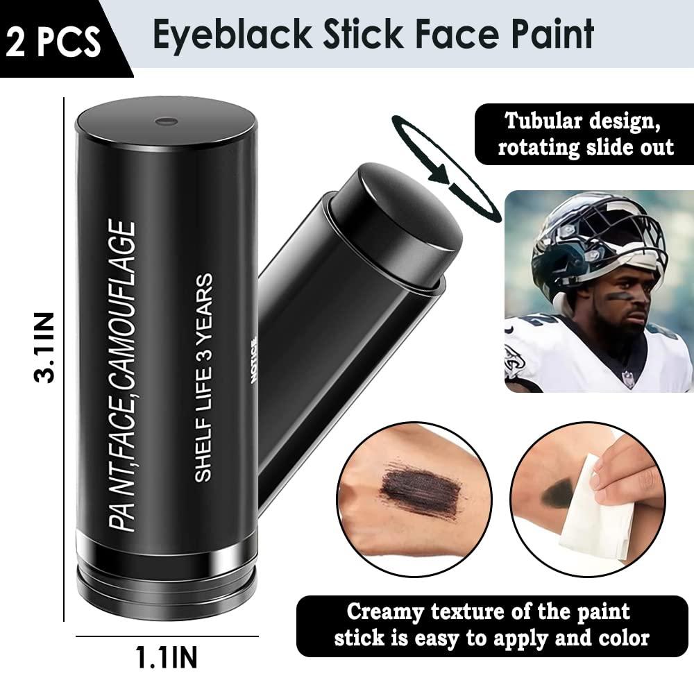 Yishifa Eye Black Stick for Sports, 3PCS Eye Black Stick  Football/Baseball/Softball, Easy to Color Black Face Paint Stick &Lip  Smacking