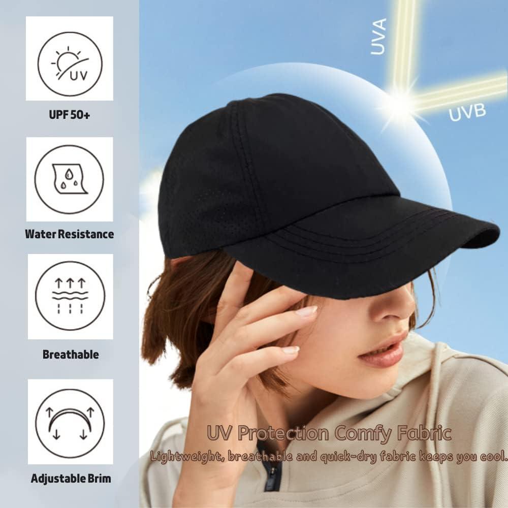Criss Cross Ponytail Hat Washed Distressed Mesh Womens Baseball Cap Dad Hat  Ponytail Hat for Women Sgx-black