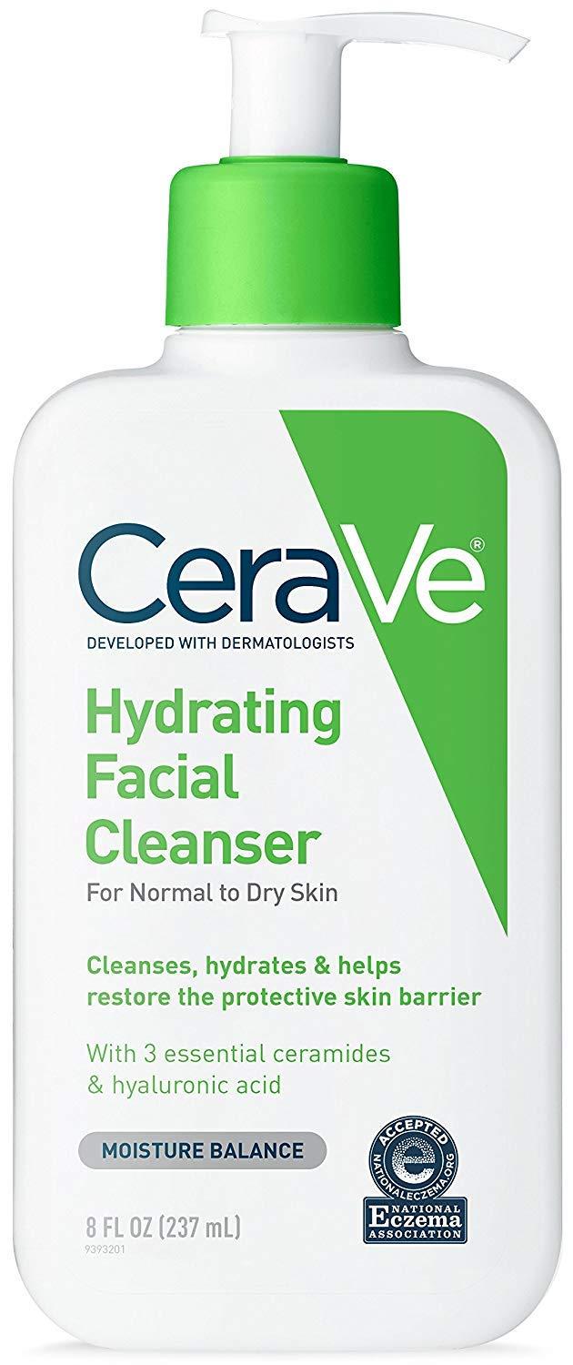 CeraVe Hydrating Cleanser - For Dry To Normal Skin - Net Wt. 8 FL OZ (237  mL) Per Bottle - Pack of 2 Bottles 8 Fl Oz (Pack of 2)