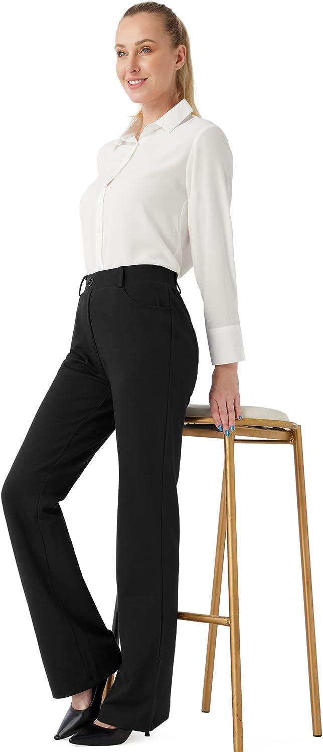 Narcissus 30 Inseam Women's Stretchy Bootcut Dress Pants Work Slacks with  Pockets, High Waist, Office Business Daily