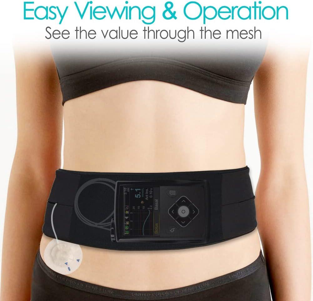  DiaBelt Insulin Pump Belt with Mesh Pouch for Easy