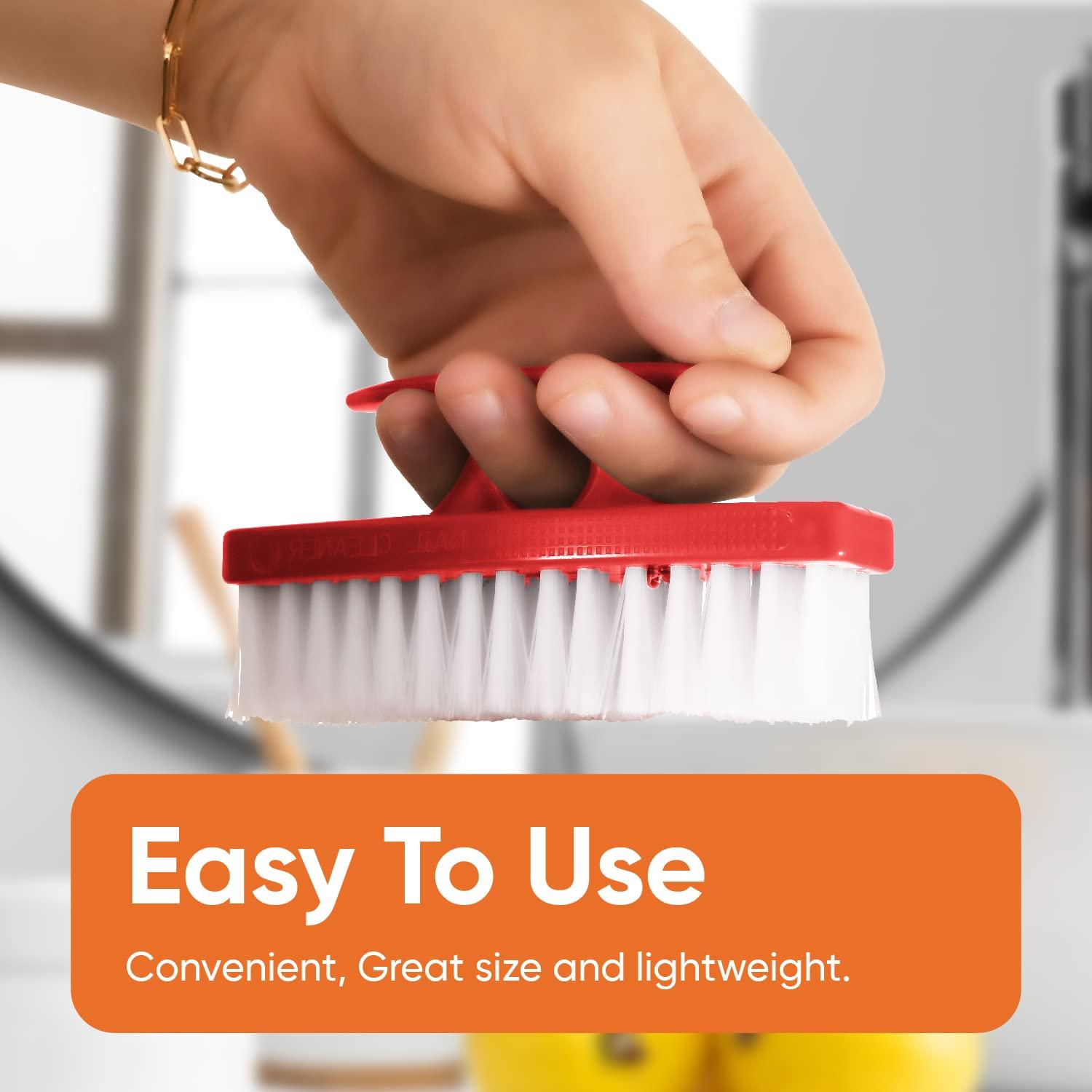 Superio Nail Brush Scrub, Stiff Bristle Cleaning Brush for Toes