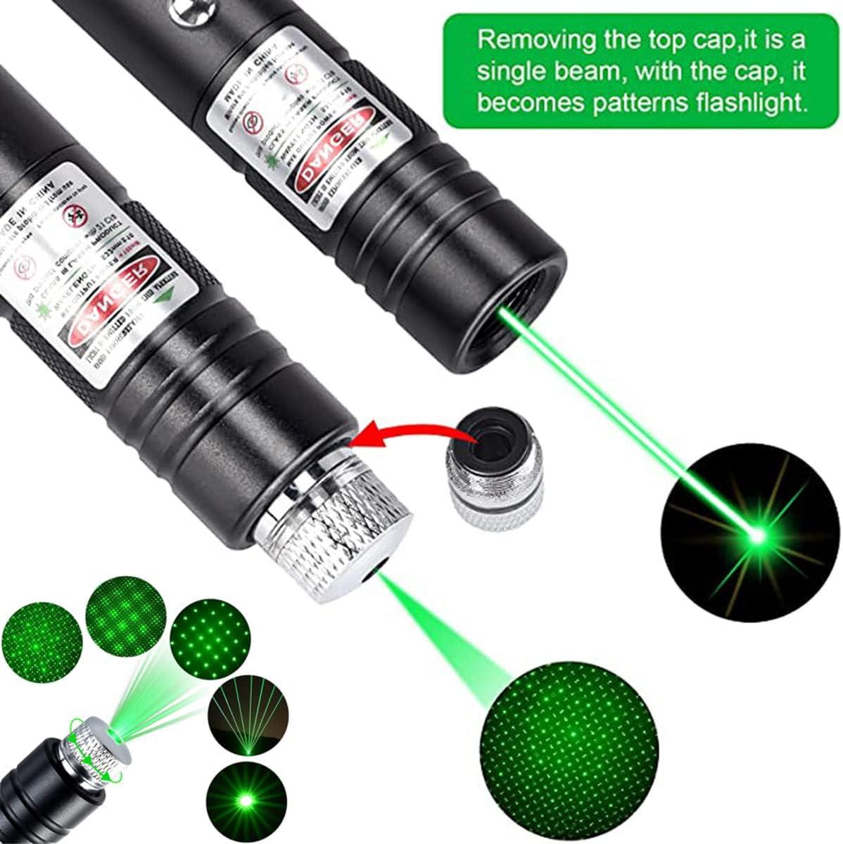 Green Laser Pointer High Power, Long Range Strong Green Laser Light Pointer  USB Rechargeable Lazer Pen for Presentations Teaching Astronomy Hunting