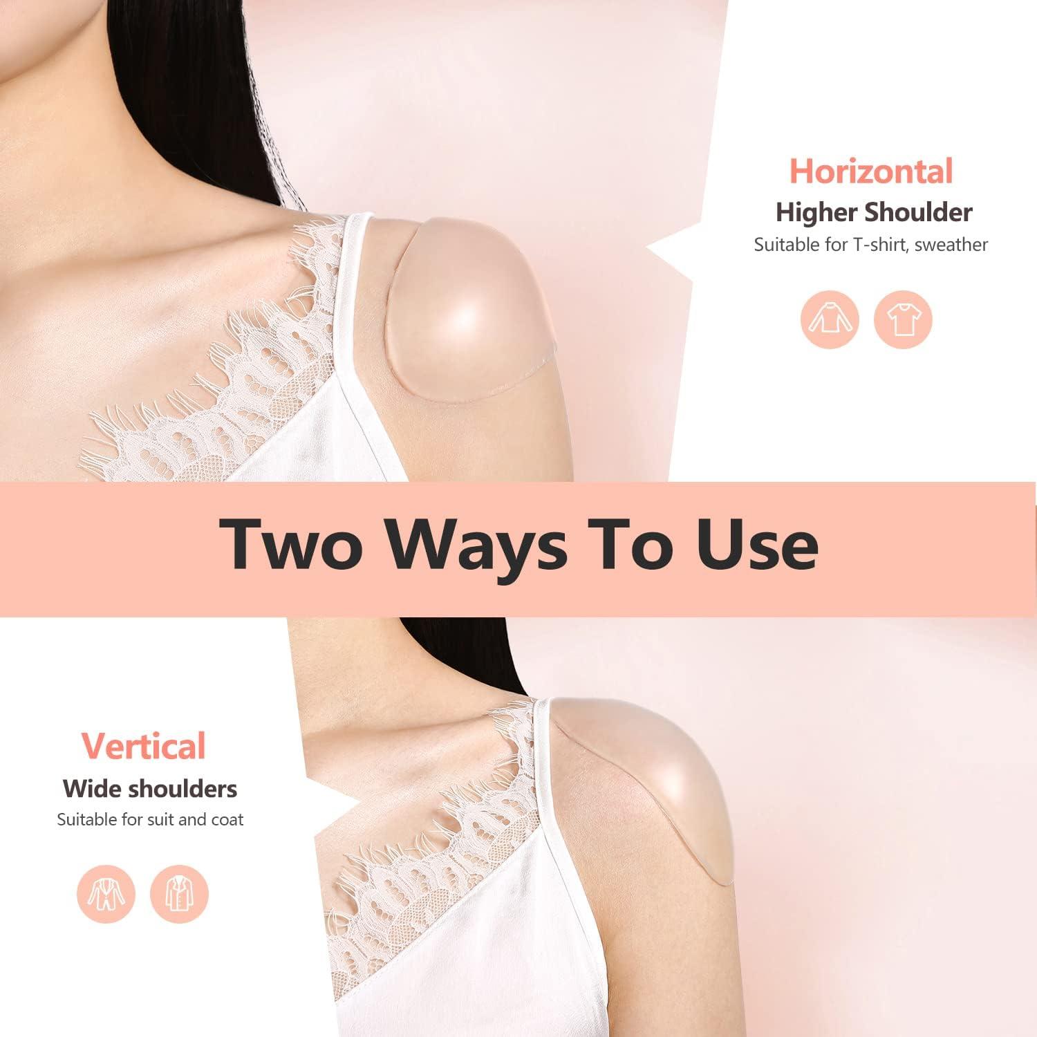 2 Pairs Large Invisible Shoulder Pads for Womens Clothing, Reusable Soft  Silicone Shoulder Pads, Anti Slip Shoulder Pads for Women Clothing Dress -  Skin color 