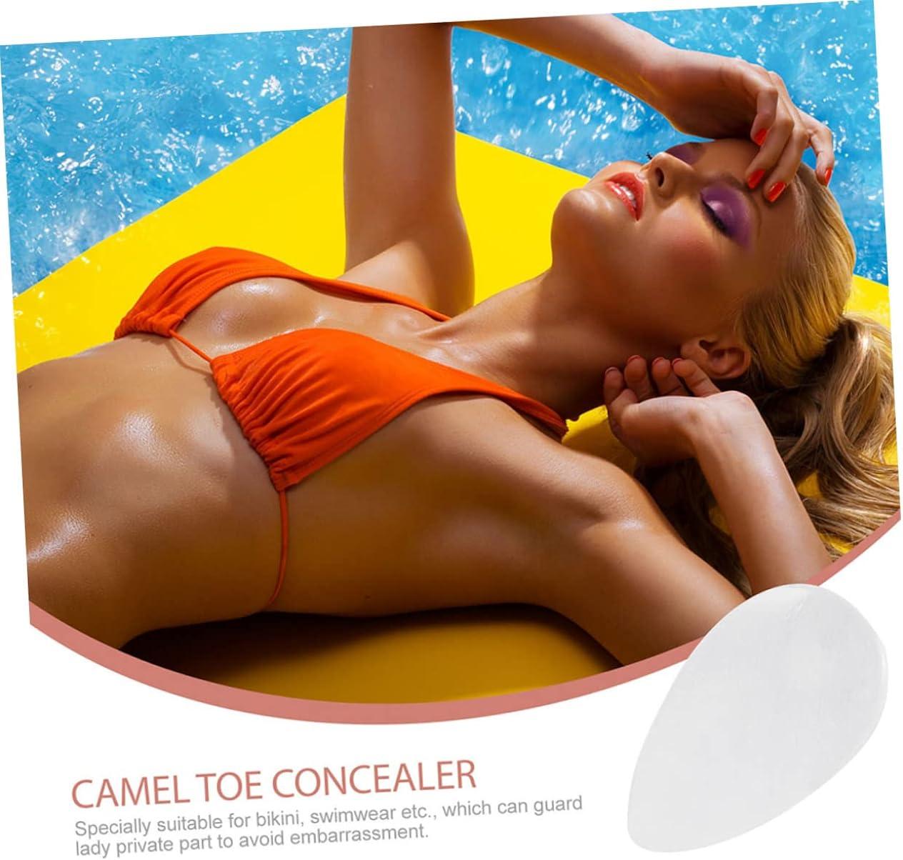 DOITOOL 4 Pcs Private Parts Protector Women's Swimsuit Water Proof Stickers  Cover up Makeup Concealer Camel Toe As Shown1x4pcs 9X5X0.15CMx4pcs
