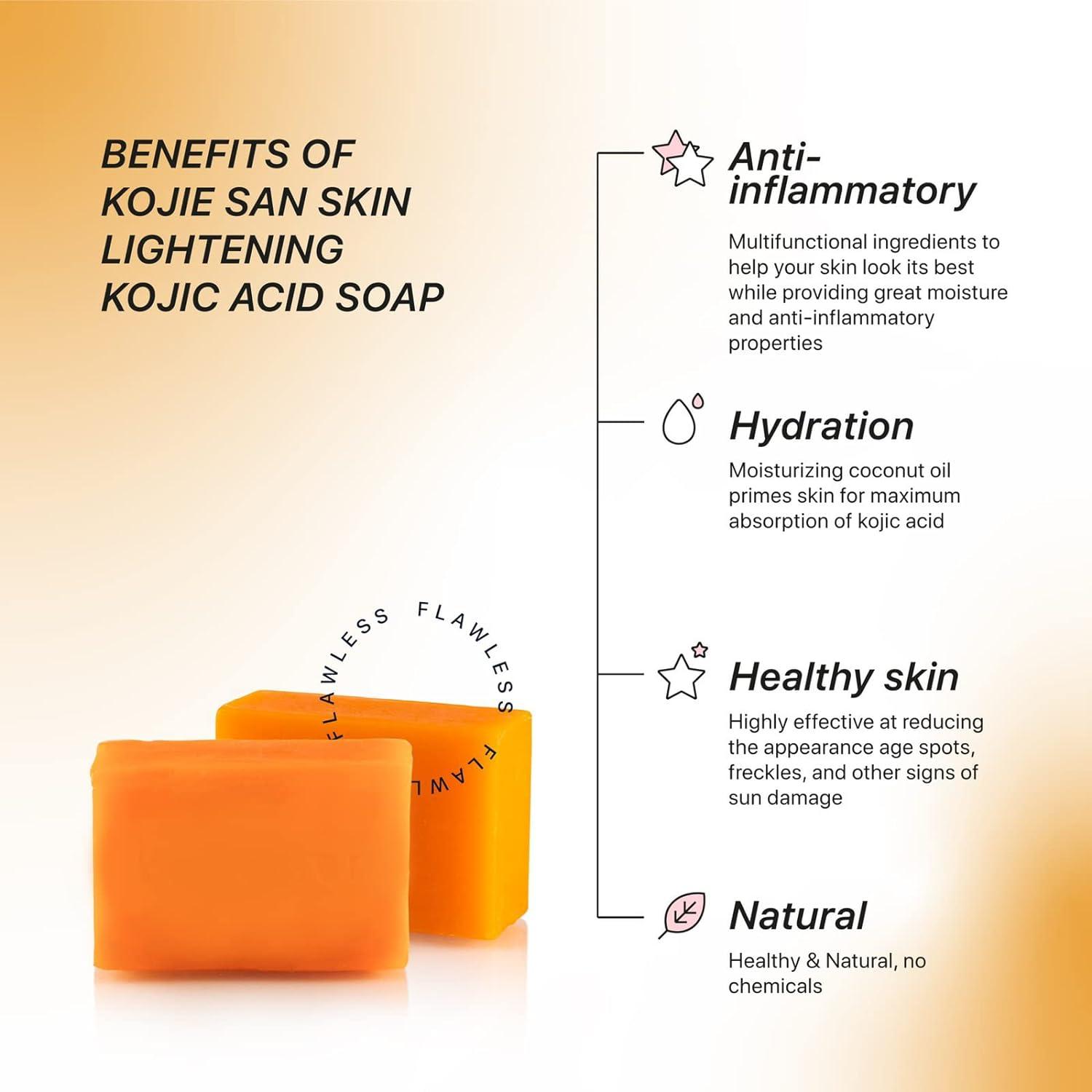 Kojie San Skin Lightening Kojic Acid Soap 3 Bars - 100g - SUPER SALE - BEST  PRICE EVER!