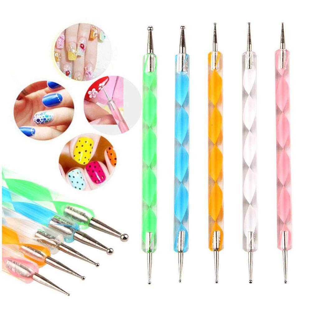 DIY Glitter Nail Rhinestones Decorations Dotting Tool Water Transfer  Sticker Decal Nail Line Tape Striping Nails Sanding Buffing File Beauty  Accessories Nail Art Set Kit (Style 2)