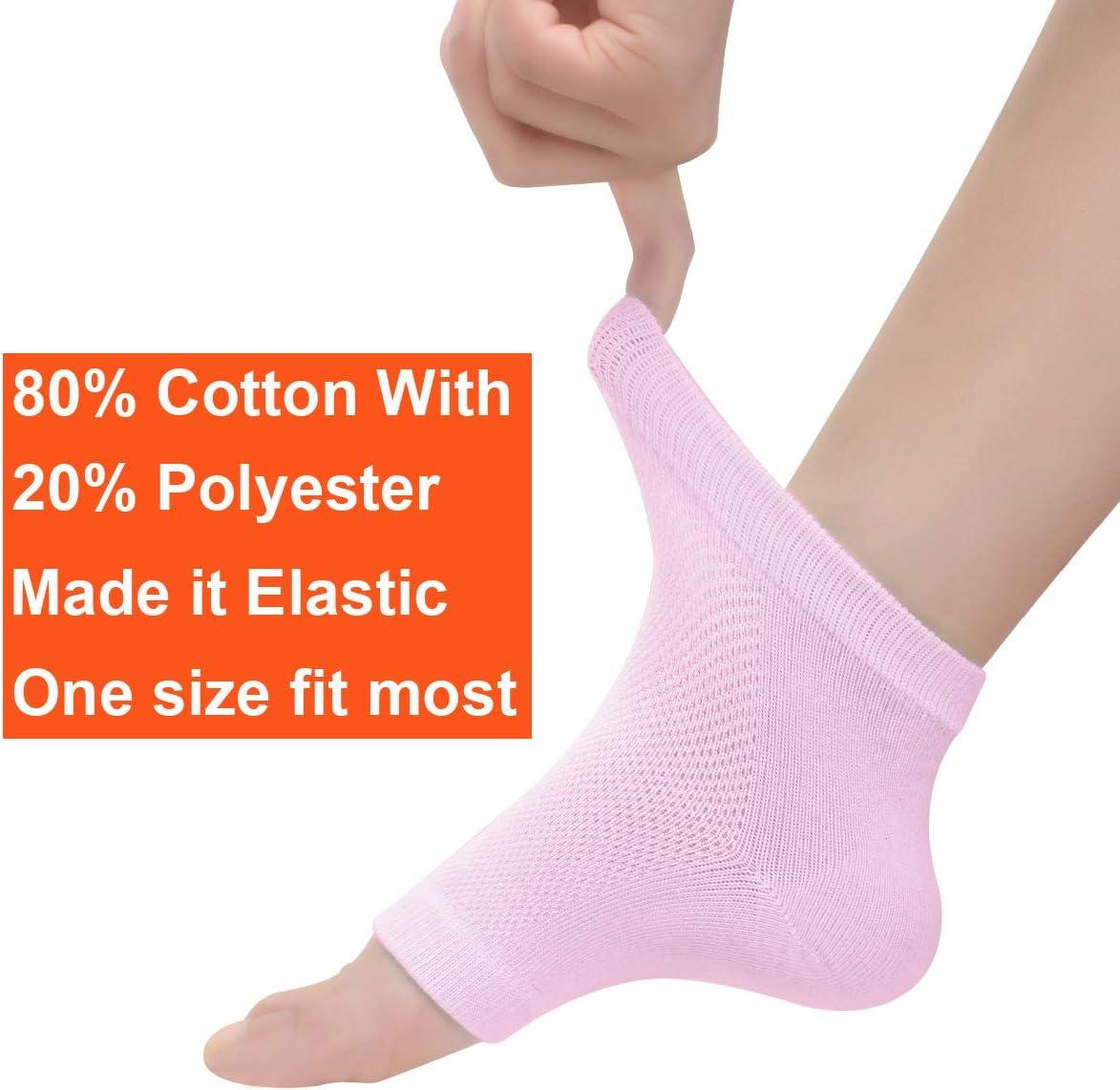 Vented Moisturizing Gel Heel Socks, 3 Pairs Toeless Spa Sock for Foot Care  Treatment, Cracked Heels, Dry Feet, Foot Calluses (Gray, Green, Pink)