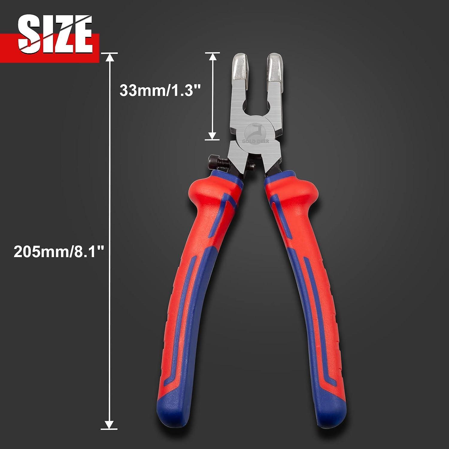 GOLD DEER 8 Glass Running Pliers for Cutting Glass Curved Jaws