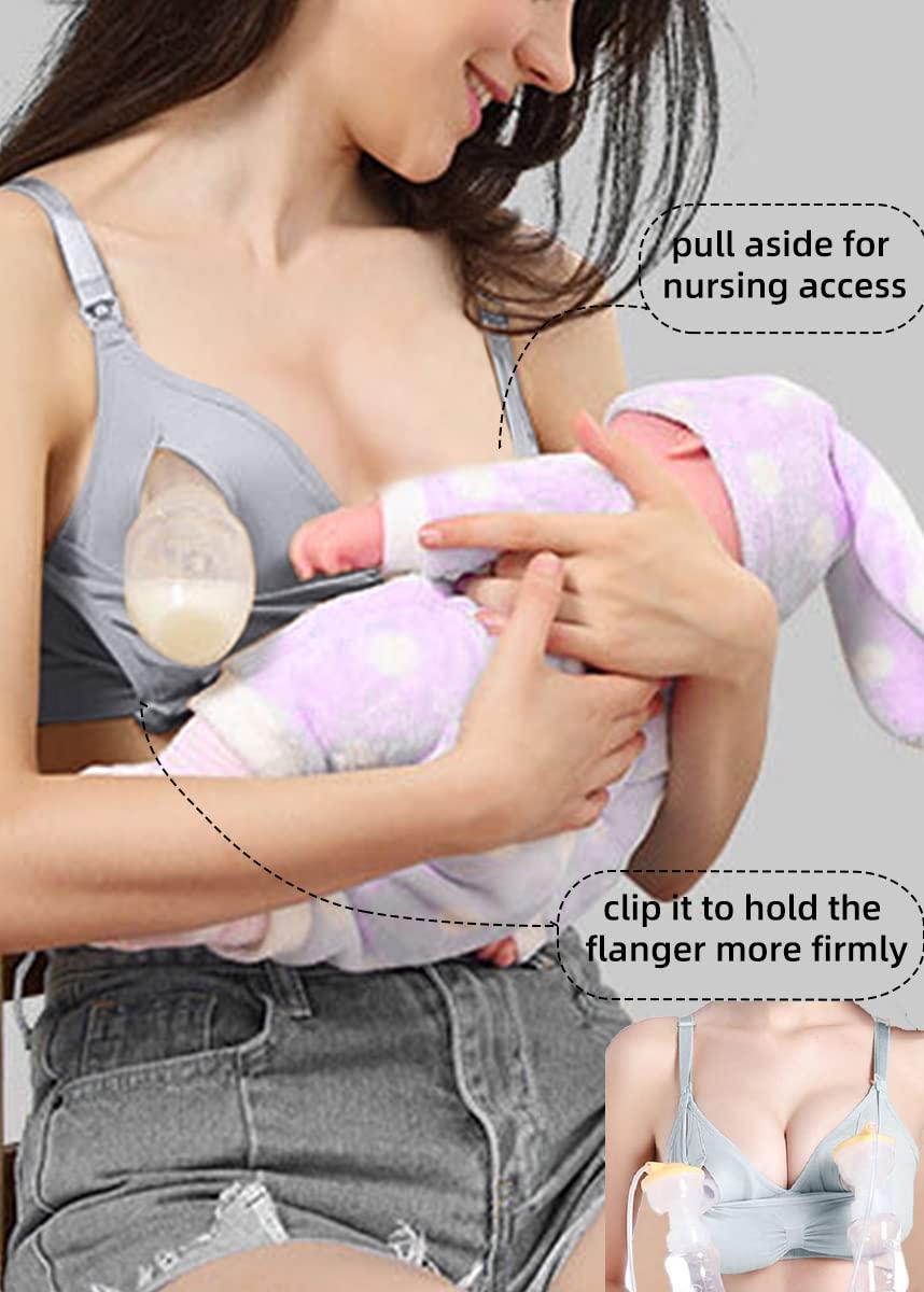 Pumping Bra, Hands Free Pumping Bras for Women 2 Pack Supportive  Comfortable All Day Wear Pumping and Nursing Bra in One Holding Breast Pump  for