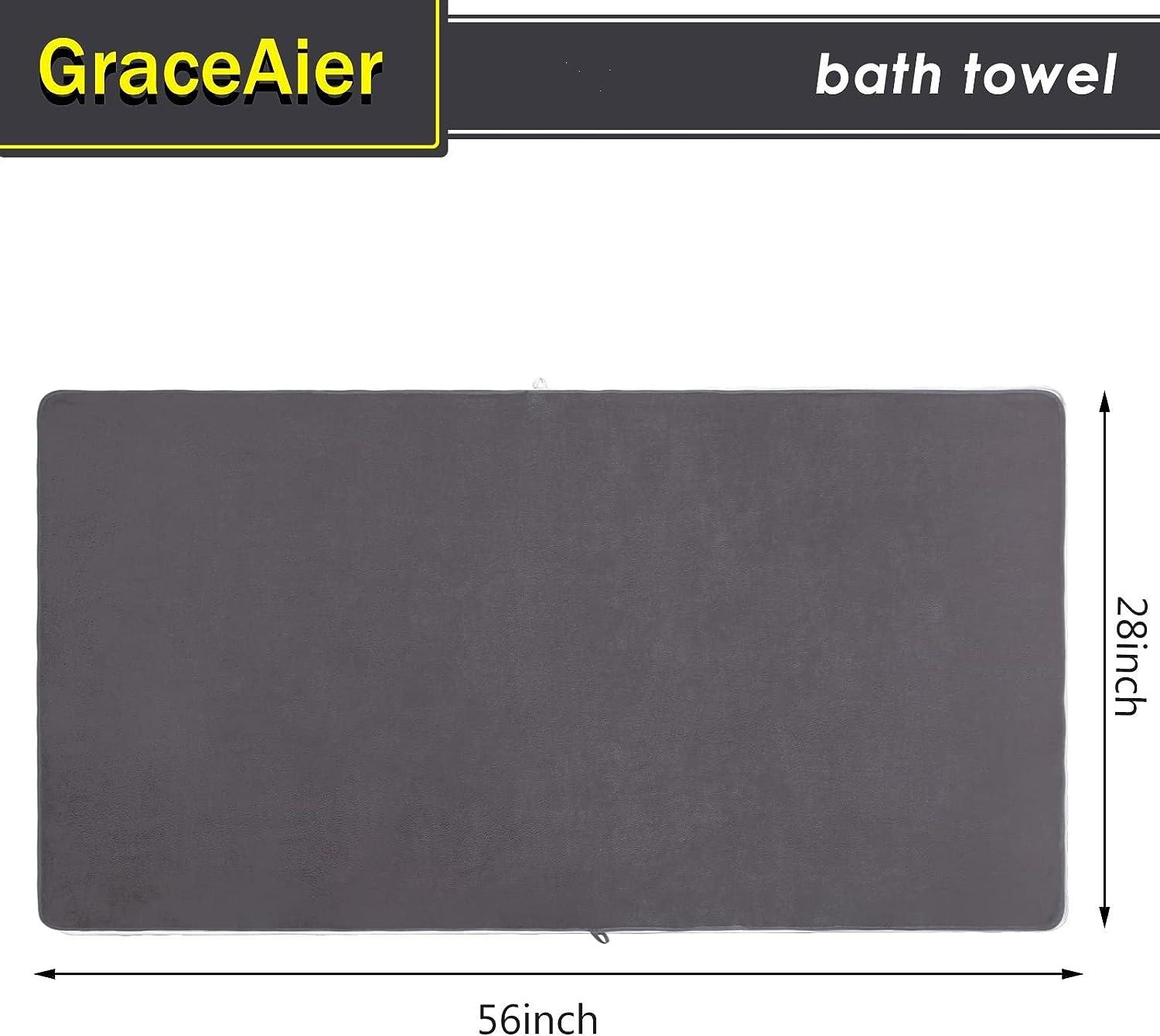 GraceAier Ultra Soft Bath Towels 4 Pack (28 x 56) - Quick Drying - -  Microfiber Coral Velvet Highly Absorbent Towel for Bath Fitness, Bathroom,  Sports, Yoga, Travel Microfiber-grey 28 x 56