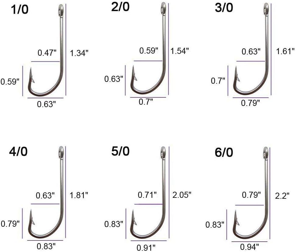 Saltwater Fishing Hooks Stainless Steel Fishing Hook Set O'Shaughnessy  Forged Hooks Extra Strong for Saltwater Freshwater 1/0-9/0 (120PCS KIT  (1/0,2/0,3/0,4/0,5/0,6/0)), Hooks -  Canada