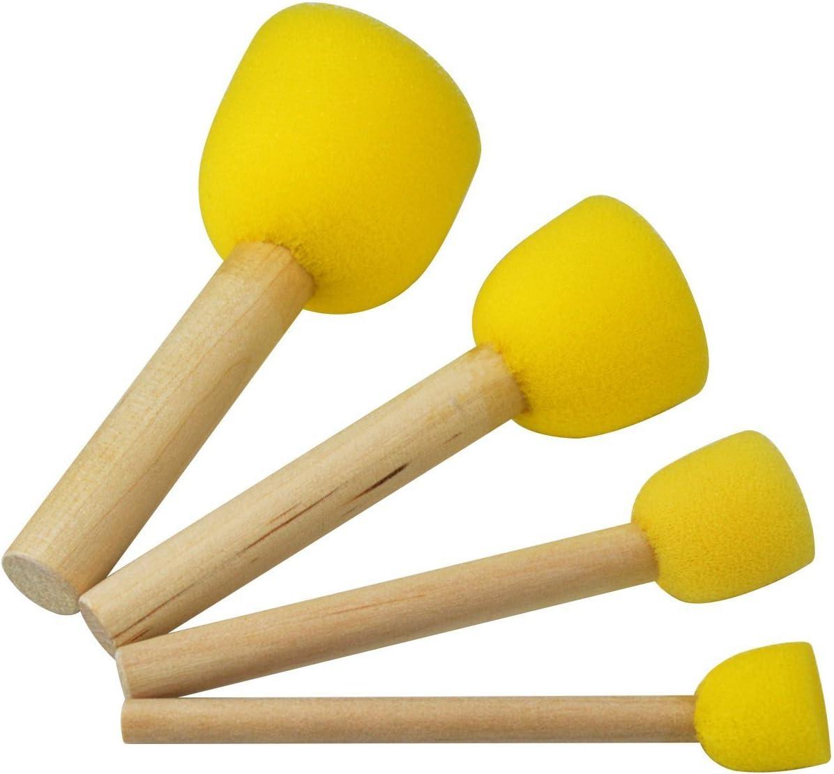 20 Pcs Round Sponges Brush Set Kids Painting Tools - Pistha Sponge Painting  Stippler Set Diy Painting Tools In 4 Sizes For Kids