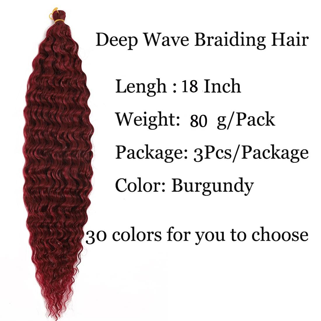  18 inch Ocean Wave Crochet Hair Deep Wave Twist Crochet Hair  Extensions Curly Braiding Hair 3 packs Long Wavy Water Wave Braids For  Women Synthetic Crochet Braid Hair (18 inch