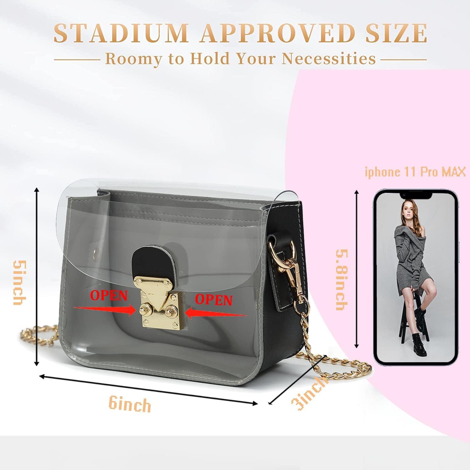 Clear Crossbody Purse Bag Stadium Approved PVC Transparent Messenger Bags  Adjustable Strap for Concerts Festivals Sports - AliExpress