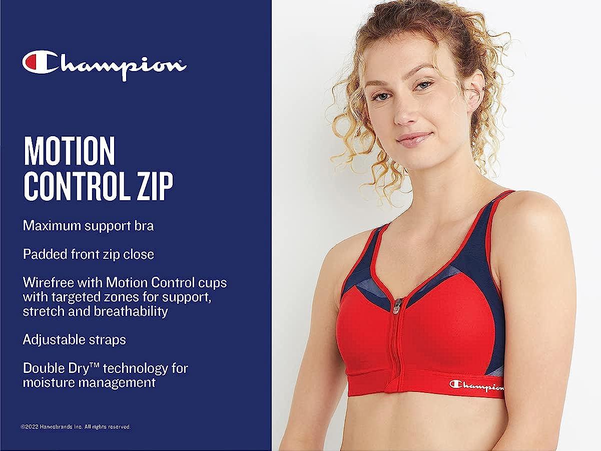 Women's Champion® Motion Control Zip-Front Sports Bra B1525