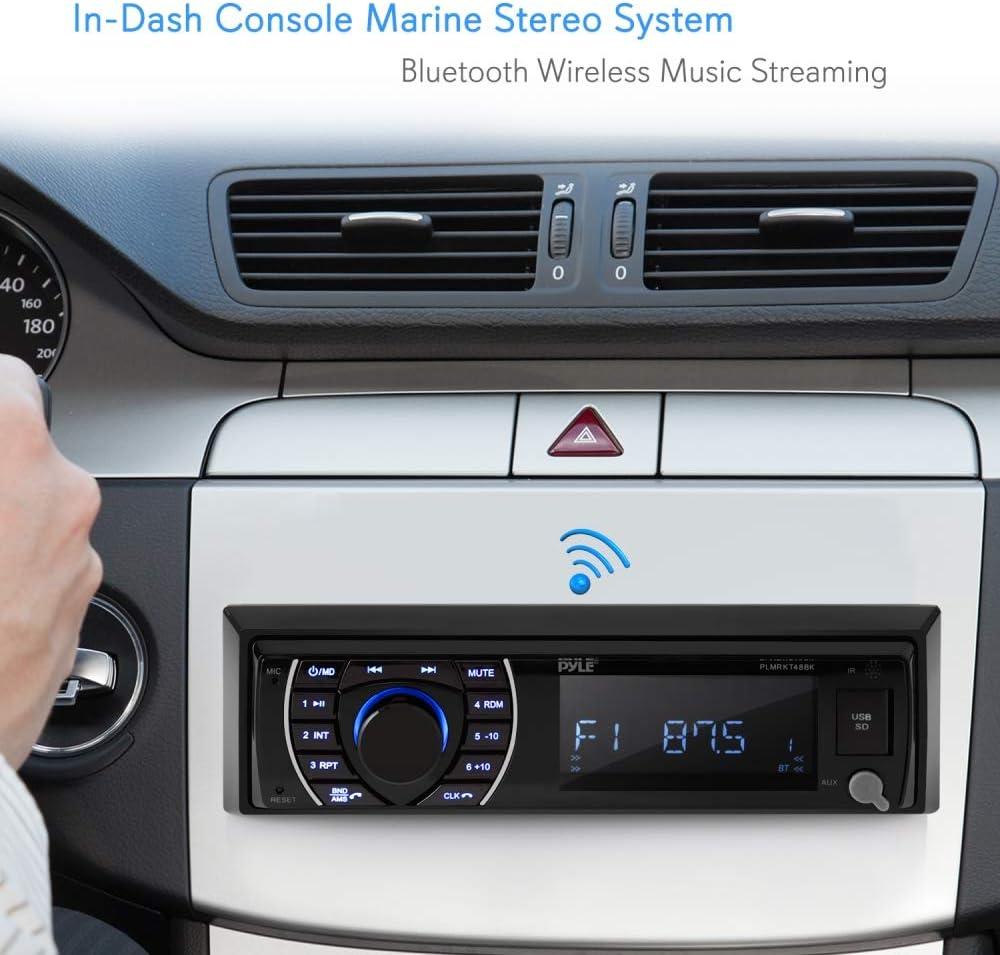 Pyle Marine Head Unit Receiver Speaker Kit - In-Dash LCD Digital