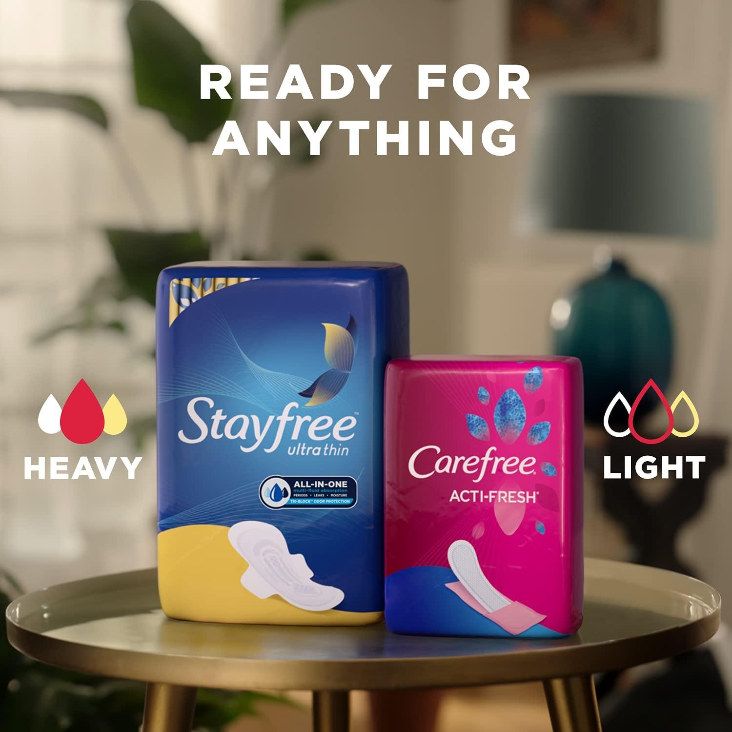 Stayfree Maxi Overnight Pads with Wings For Women, Reliable