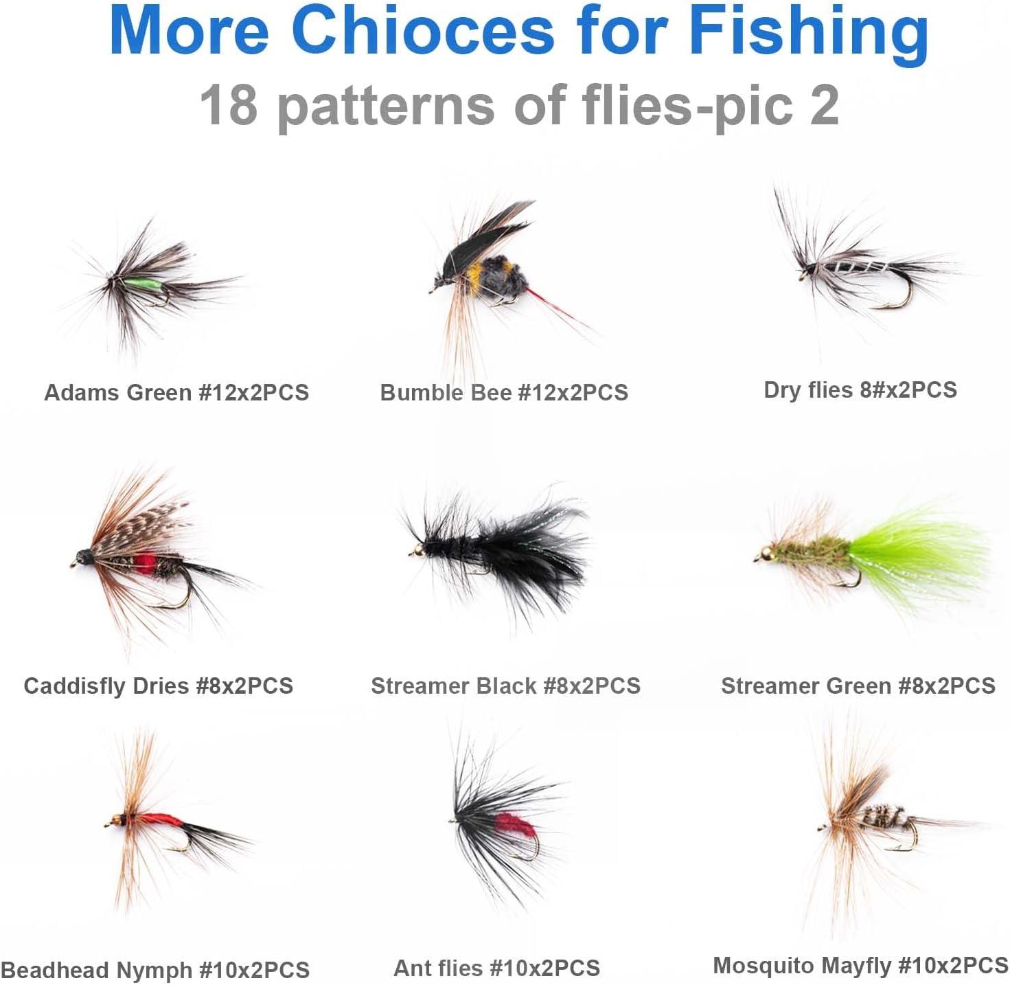 Fly Fishing Flies, Wet and Dry Fly Assortment, Fishing Gear