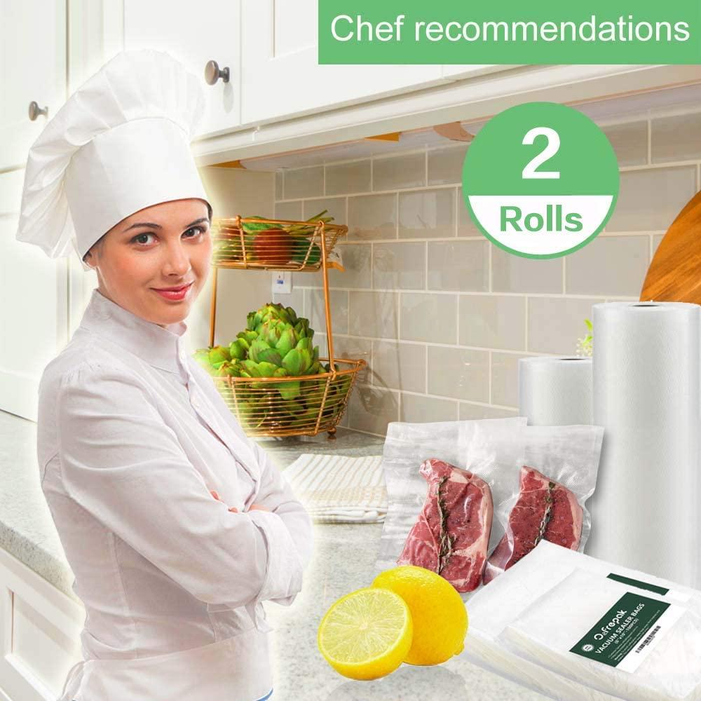 2 Rolls 8 inchx50' Vacuum Seal Bags for Foodsaver Sealer & Sous Vide | FoodVacBags