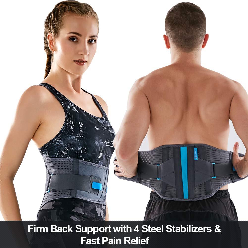 T TIMTAKBO Lower Back Brace W/Removable Lumbar Pad for Men Women