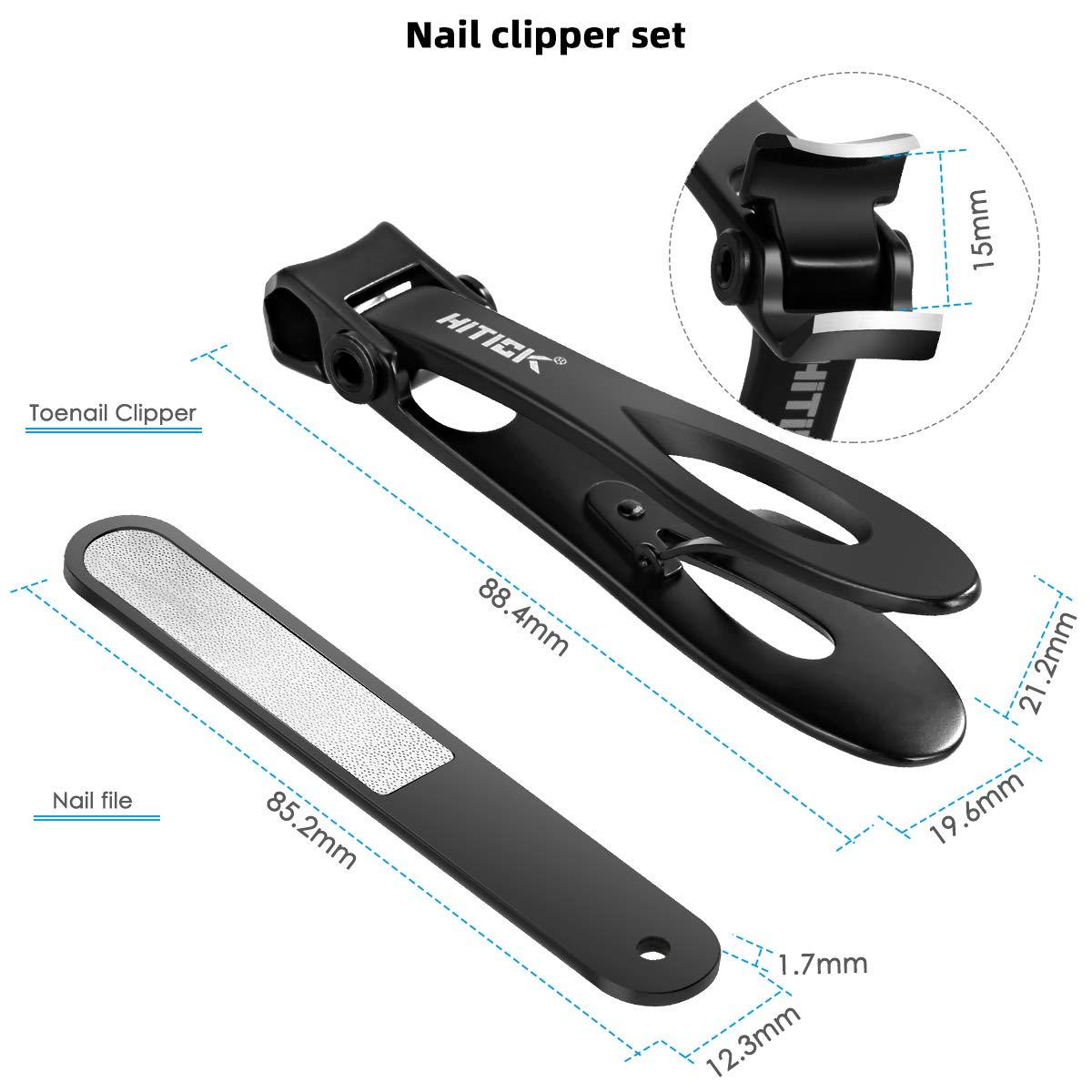 FERYES Nail Cutter Toenail Clippers for Thick Nails with Metal Nail File -  15mm Wide Jaw Nail Clipper for Tough Fingernails - Stainless Steel Nail  Trimmers Fingernail Clipper for Seniors Men 