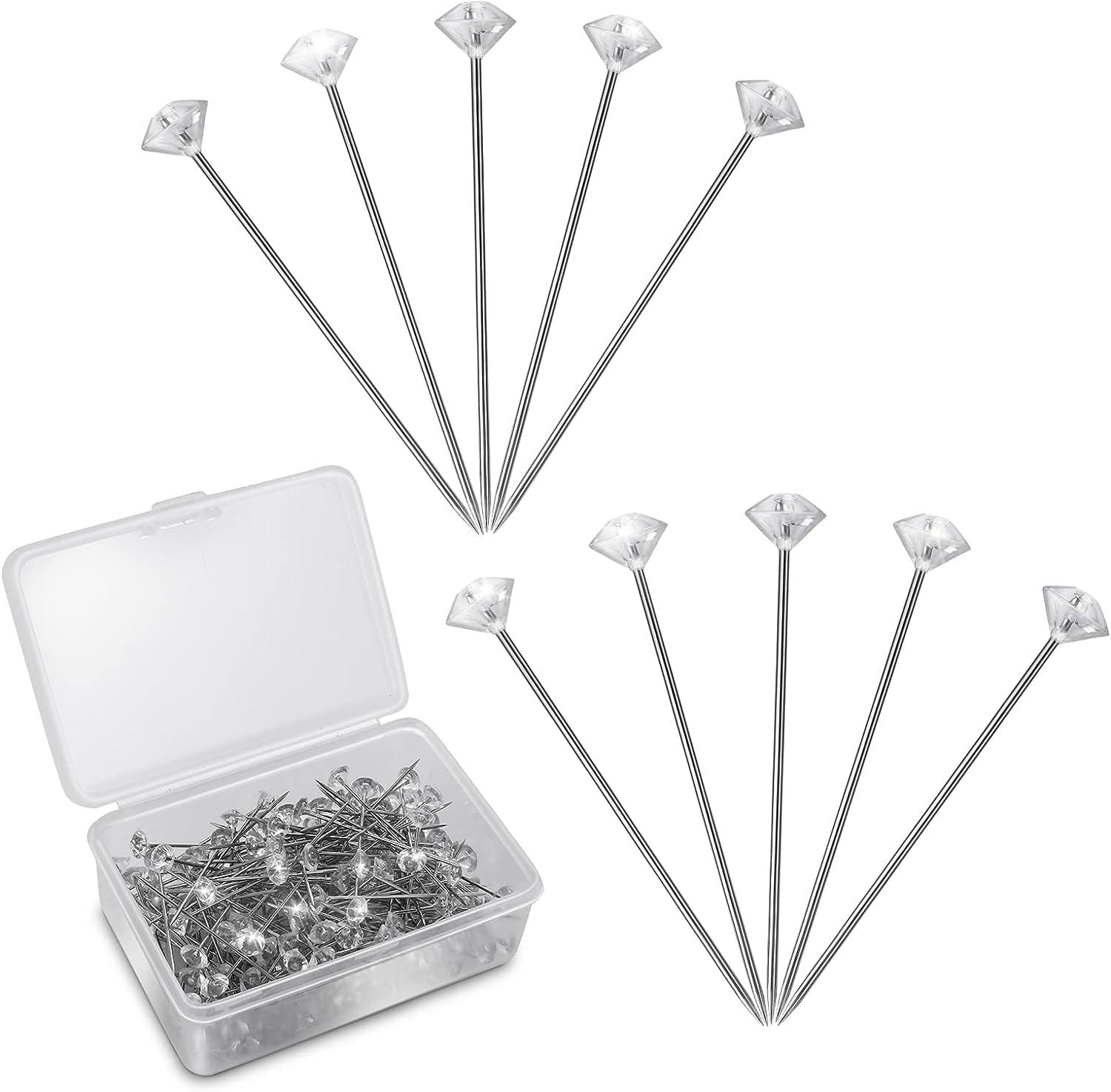 ASTER 200 Pieces Crystal Diamond Head Pins 1.5 Inch Diamond Head Straight  pins for Flower,Stainless Steel Bouquet Pins Corsages Flower Pins for Craft  Wedding Jewelry Flower Decoration - Yahoo Shopping