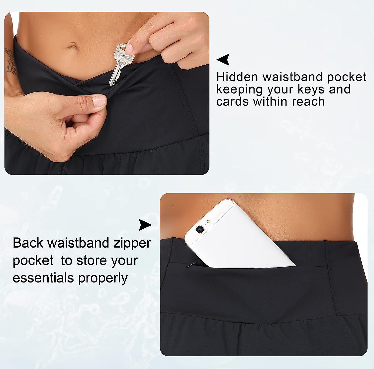  THE GYM PEOPLE Womens High Waisted Running Shorts