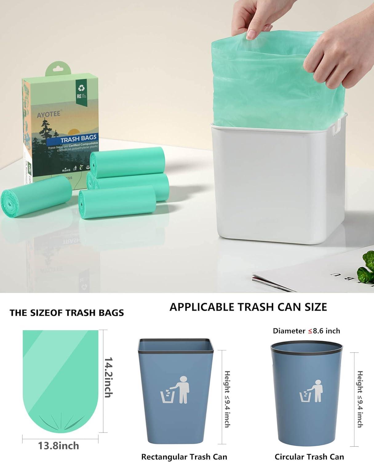 1.2 Gallon Trash Can Liners 125 Count Mini Trash Bags 4.5-5 Liter