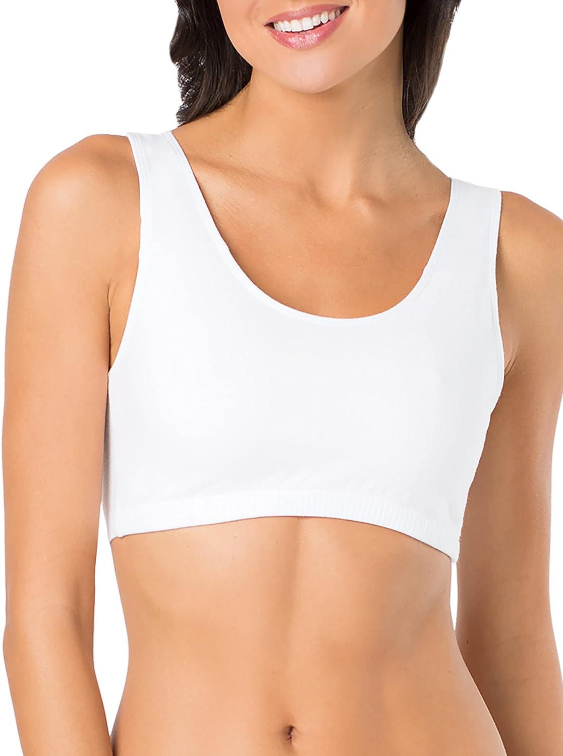 Fruit of the Loom Cotton Sports Bra Size 42 White Stretch Racerback