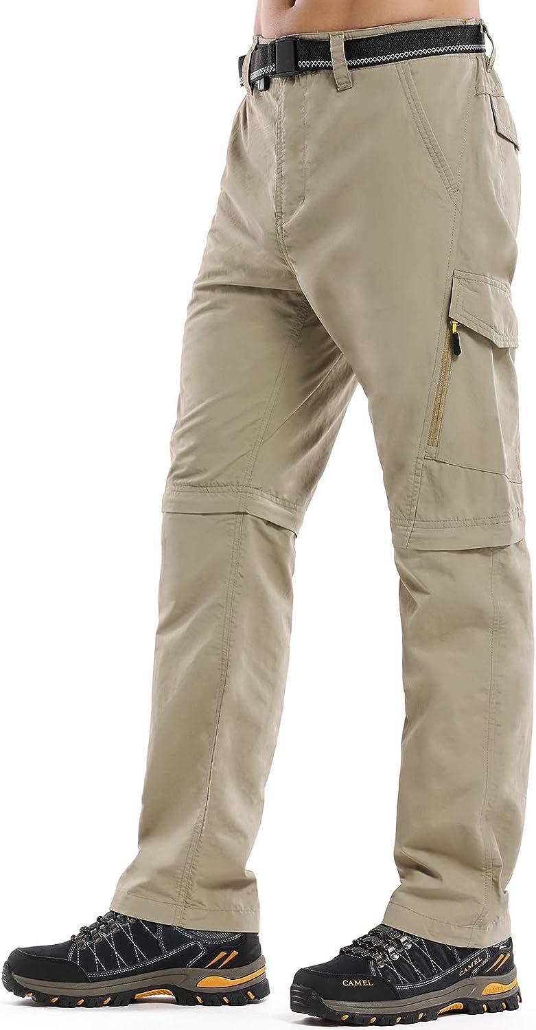 linlon Men's Outdoor Quick Dry Convertible Lightweight Hiking Fishing Zip Off Cargo Work Pants Trousers