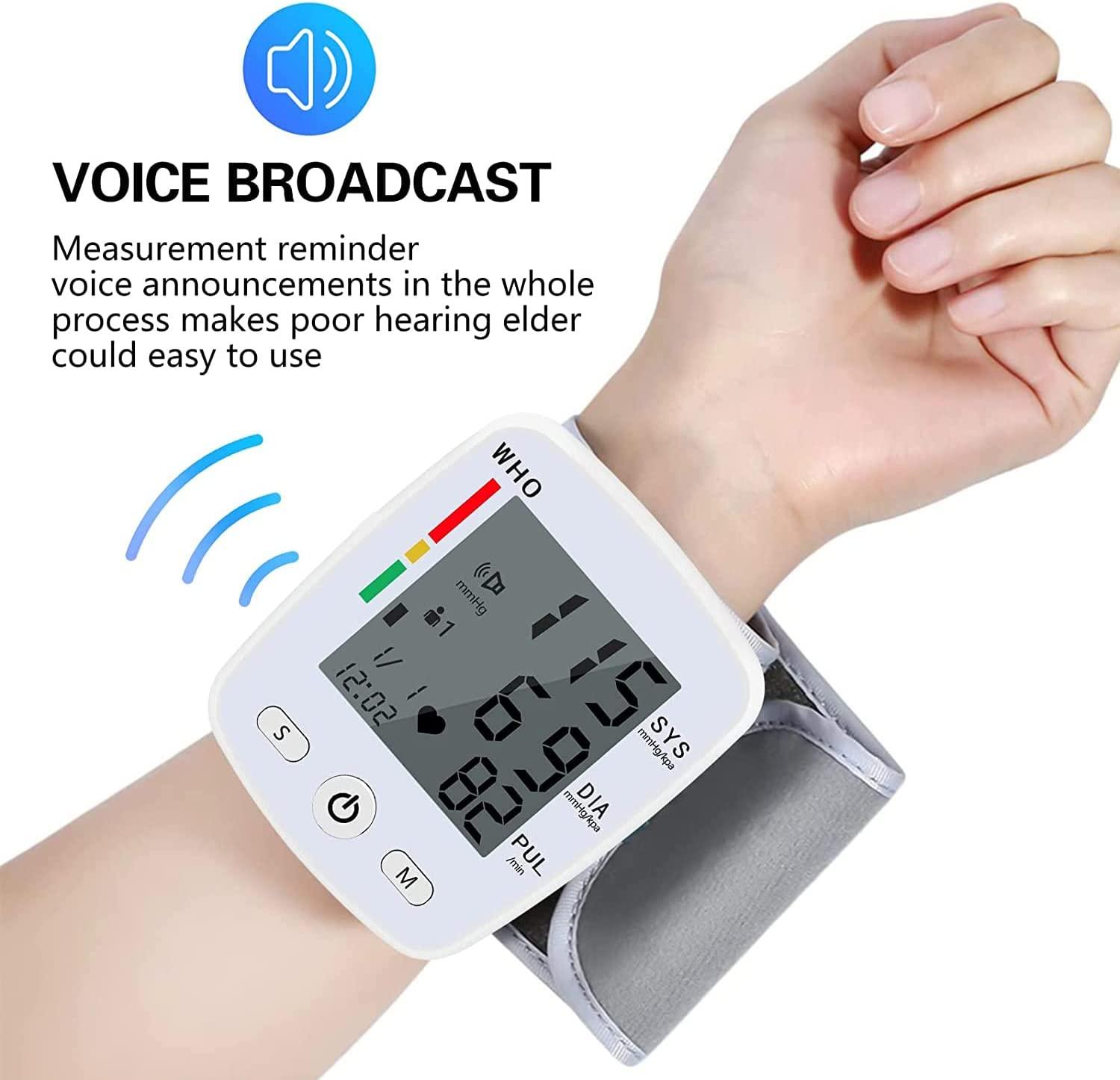Wrist Blood Pressure Monitor, Digital BP Monitor with Adjustable Cuff,  Automatic Home High Blood Pressure Machine,BP-415