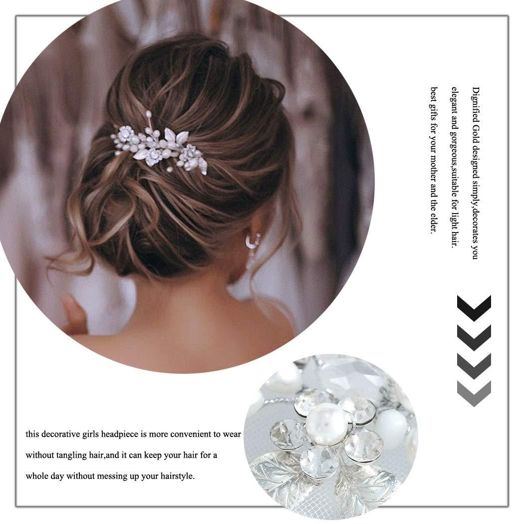 Catery Bride Wedding Headband Silver Crystal Hair Vine Flower Hair
