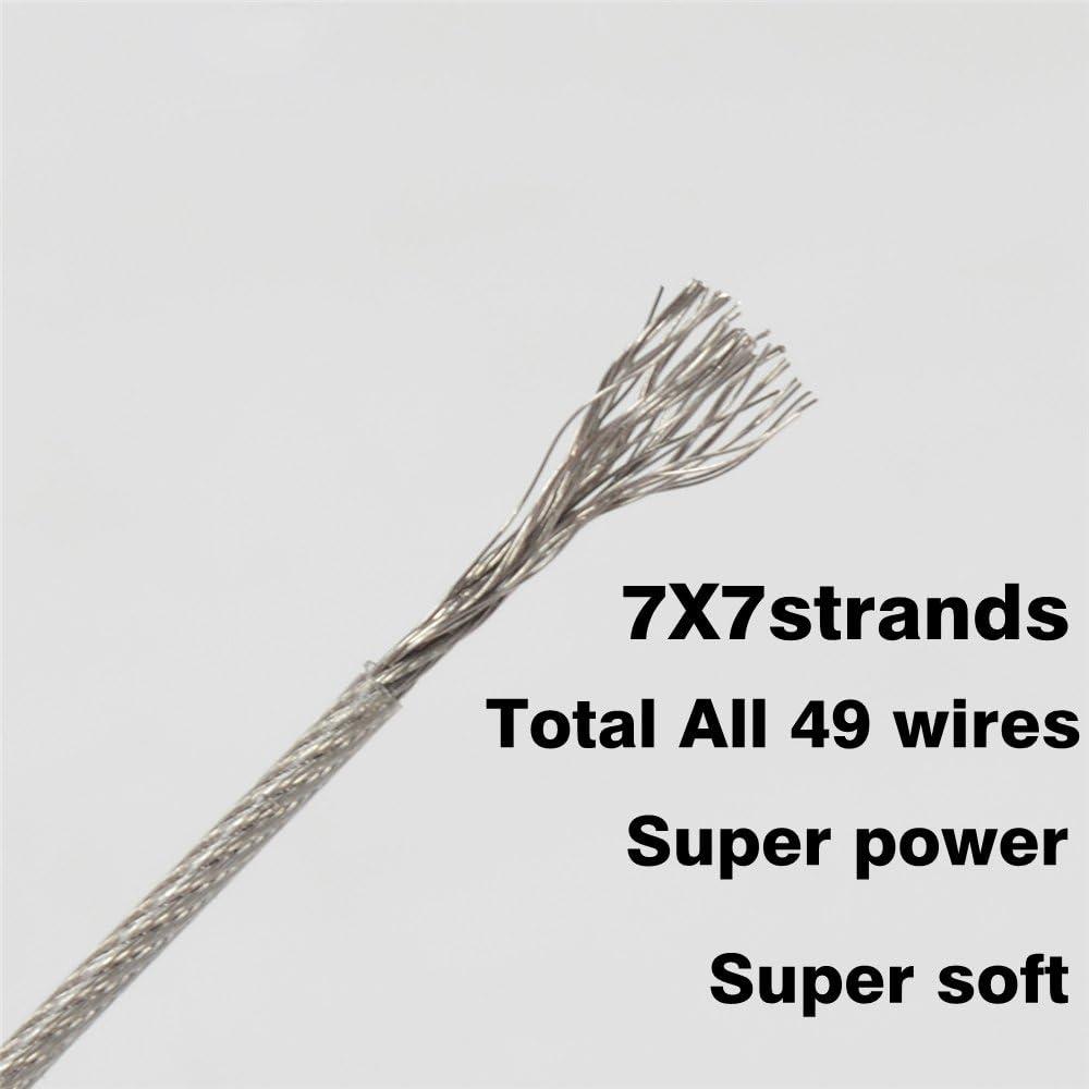 LOTITONG 50 Meters 70 Pound Test Fishing Steel Wire line 7x7 Strands 0.8mm  Trace Coating Wire Leader Coating Jigging Wire Lead Fish Jigging Line  Fishing Wire Stainless Steel Leader Wire